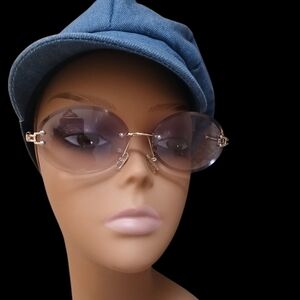 Classic Minimalist Gold and Purple Sunglasses